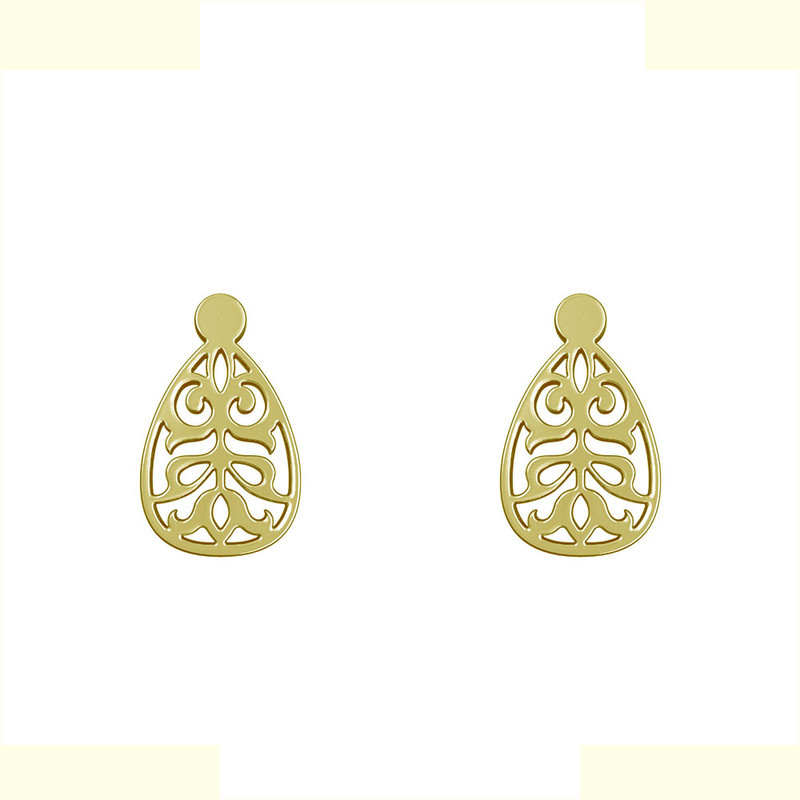 گوشواره طلا 18 عیار زنانه مدوپد مدل اسلیمی کد GA1-15295