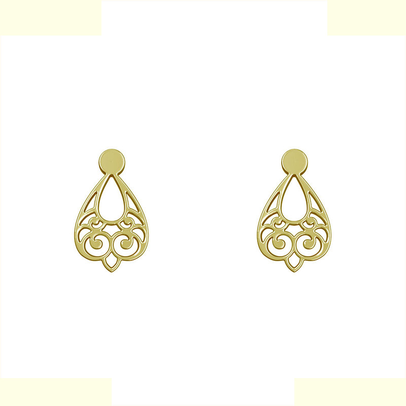 گوشواره طلا 18 عیار زنانه مدوپد مدل اسلیمی کد GA1-15294