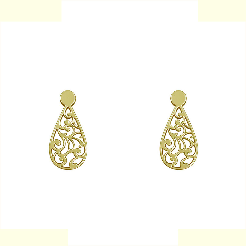 گوشواره طلا 18 عیار زنانه مدوپد مدل اسلیمی کد GA1-15300