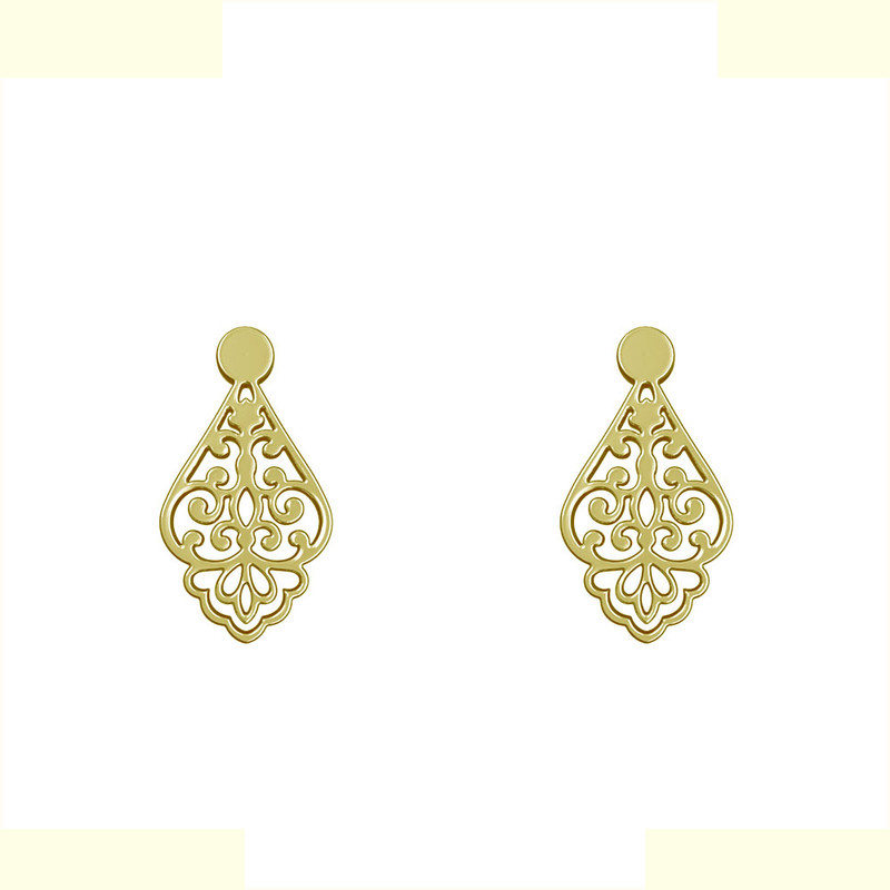 گوشواره طلا 18 عیار زنانه مدوپد مدل اسلیمی کد GA1-15303