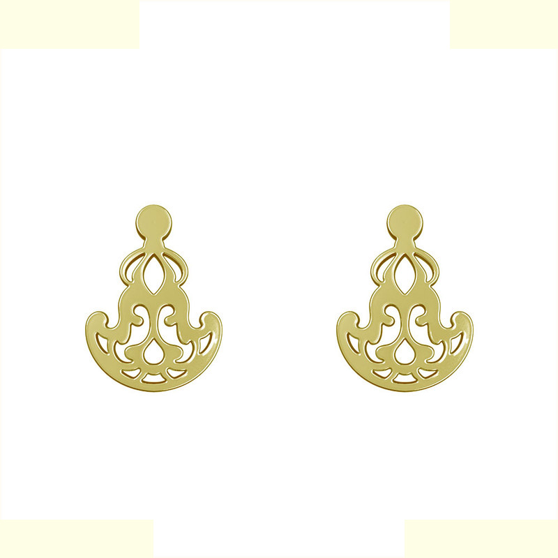 گوشواره طلا 18 عیار زنانه مدوپد مدل اسلیمی کد GA1-15304