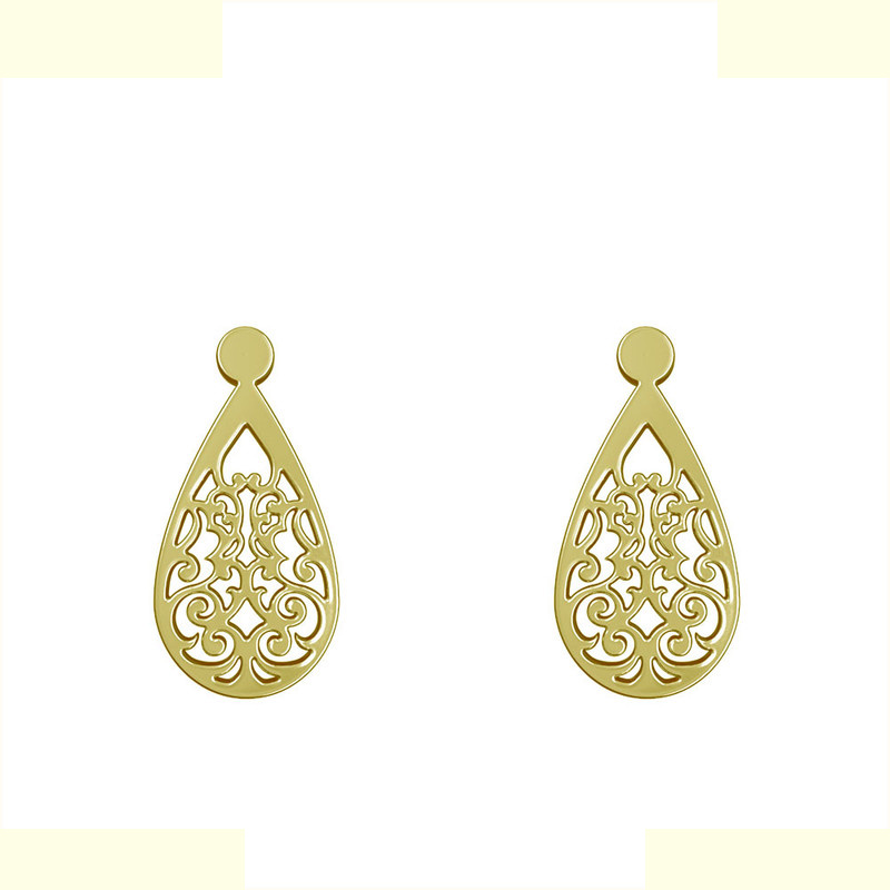 گوشواره طلا 18 عیار زنانه مدوپد مدل اسلیمی کد GA1-15306