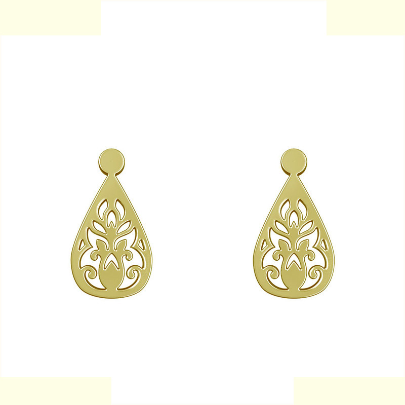 گوشواره طلا 18 عیار زنانه مدوپد مدل اسلیمی کد GA1-15307