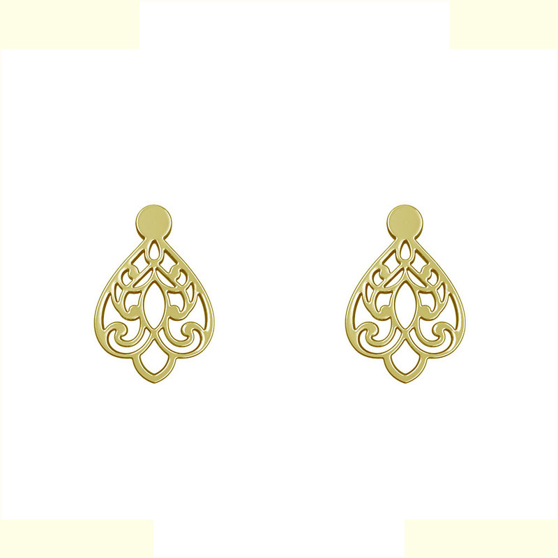 گوشواره طلا 18 عیار زنانه مدوپد مدل اسلیمی کد GA1-15313