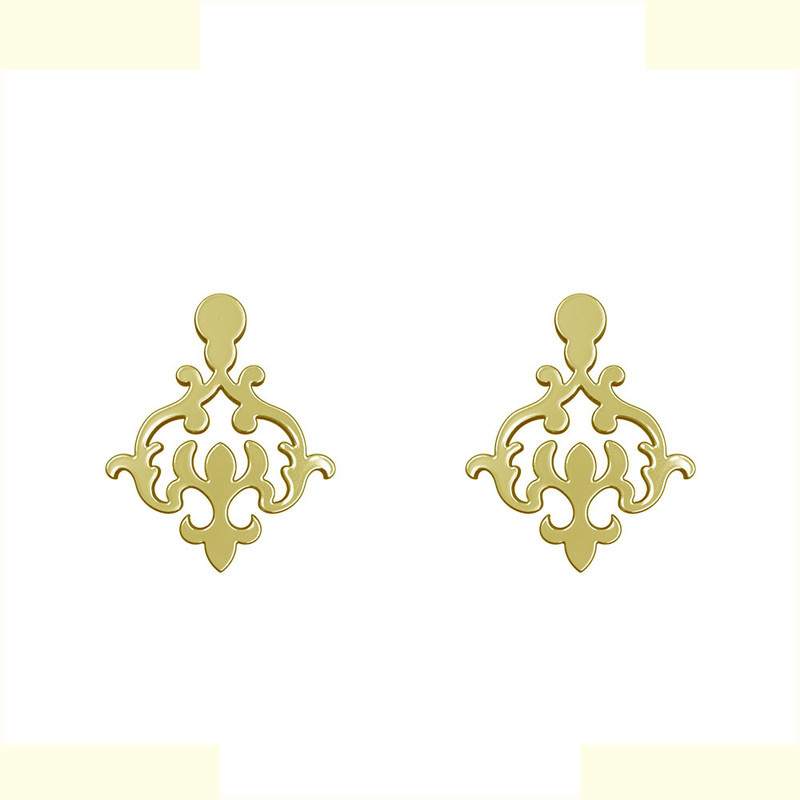 گوشواره طلا 18 عیار زنانه مدوپد مدل اسلیمی کد GA1-15317