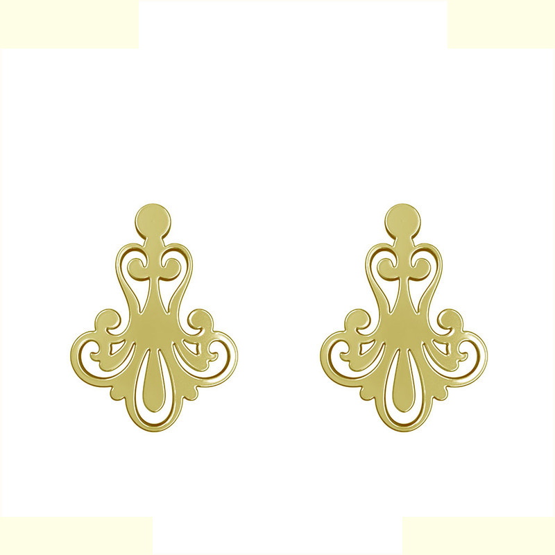 گوشواره طلا 18 عیار زنانه مدوپد مدل اسلیمی کد GA1-15320