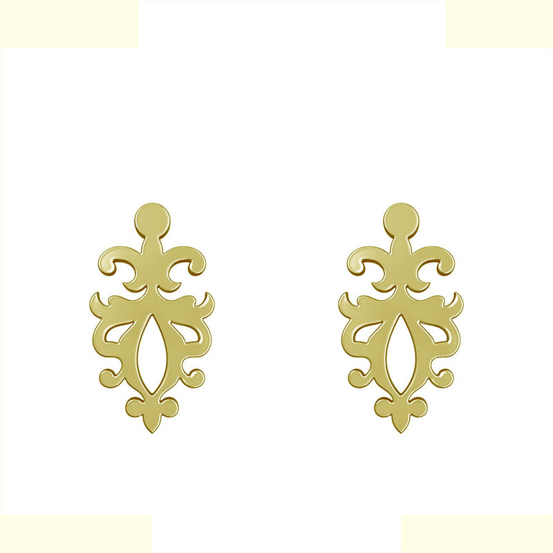 گوشواره طلا 18 عیار زنانه مدوپد مدل اسلیمی کد GA1-15326