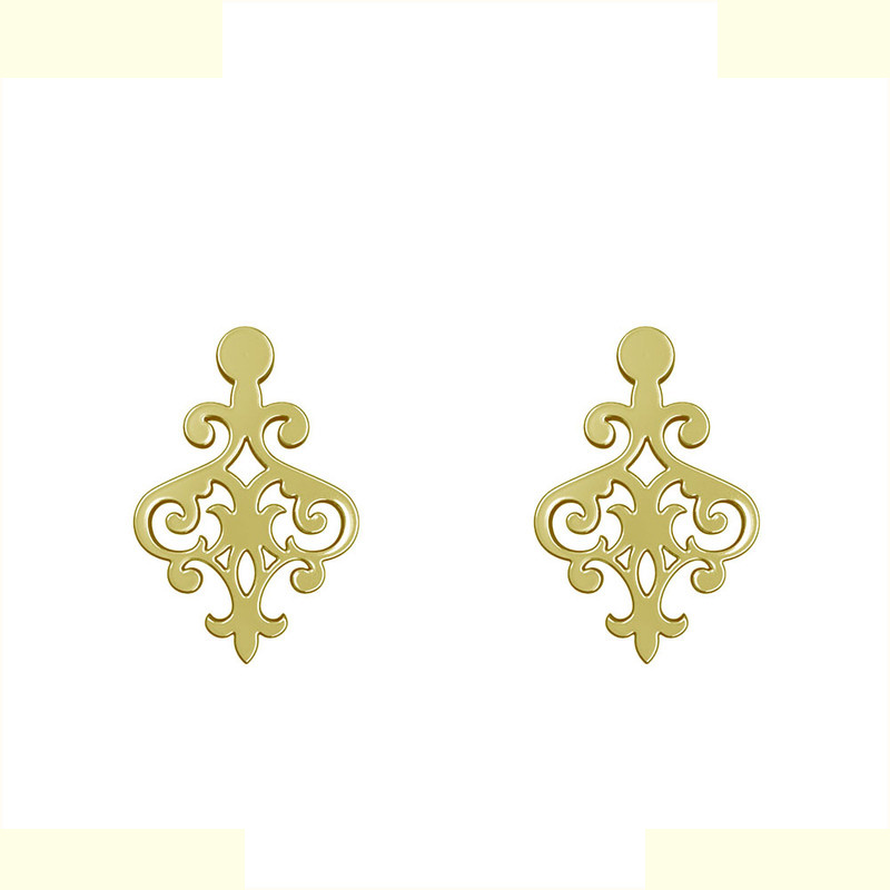 گوشواره طلا 18 عیار زنانه مدوپد مدل اسلیمی کد GA1-15329