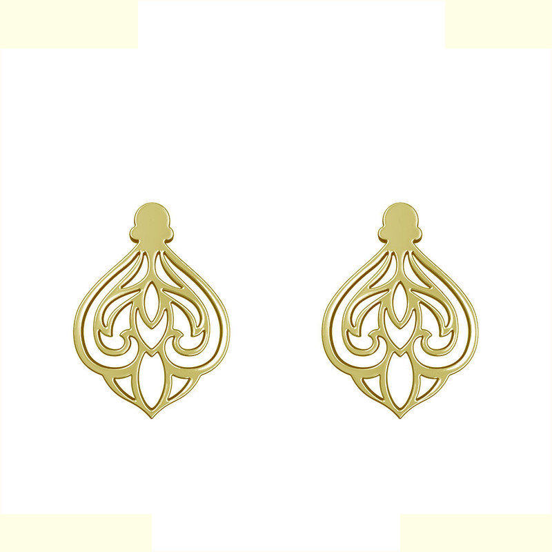 گوشواره طلا 18 عیار زنانه مدوپد مدل اسلیمی کد GA1-15327