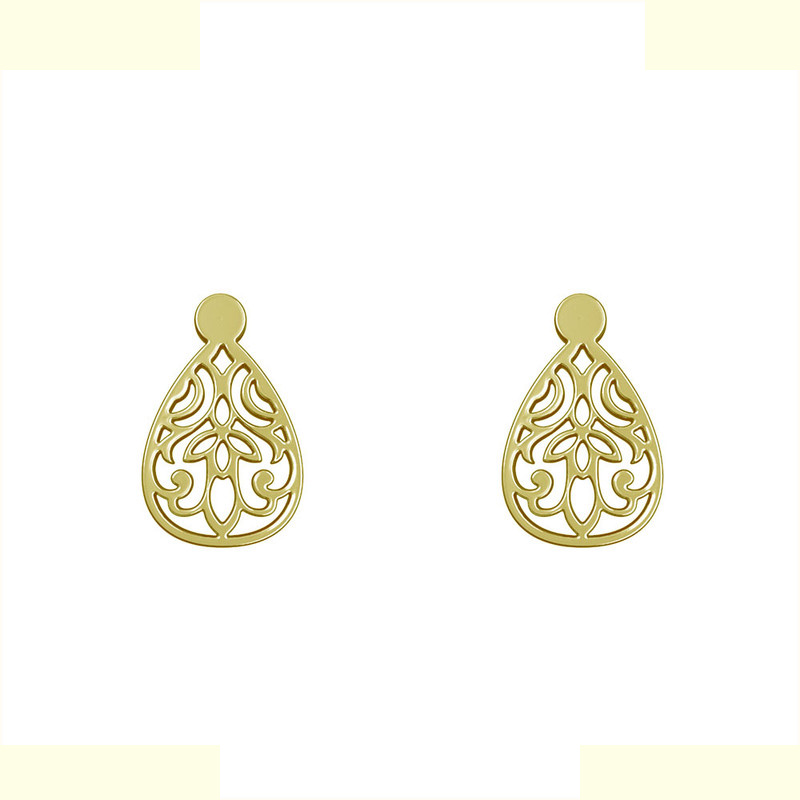 گوشواره طلا 18 عیار زنانه مدوپد مدل اسلیمی کد GA1-15330