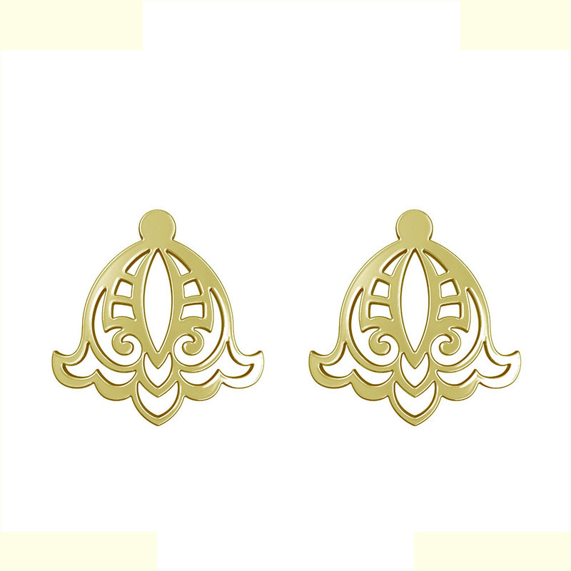 گوشواره طلا 18 عیار زنانه مدوپد مدل اسلیمی کد GA1-15332