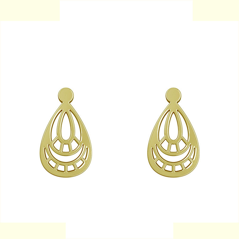 گوشواره طلا 18 عیار زنانه مدوپد مدل اسلیمی کد GA1-15334