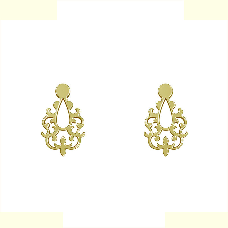 گوشواره طلا 18 عیار زنانه مدوپد مدل اسلیمی کد GA1-15337