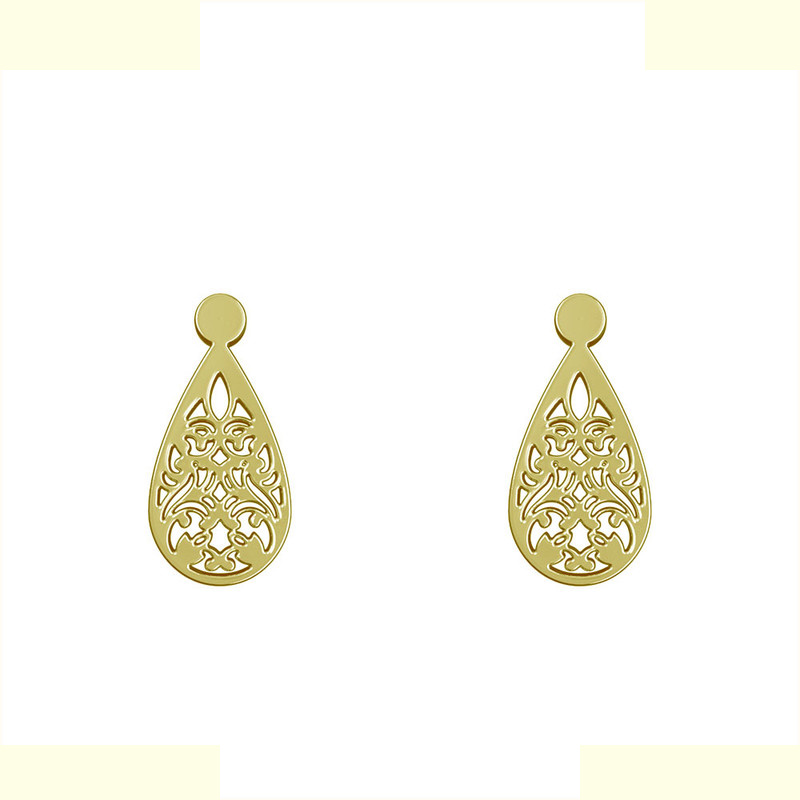 گوشواره طلا 18 عیار زنانه مدوپد مدل اسلیمی کد GA1-15338