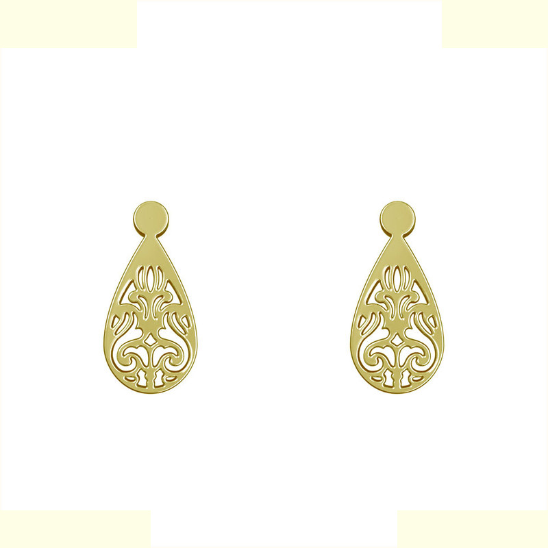 گوشواره طلا 18 عیار زنانه مدوپد مدل اسلیمی کد GA1-15339