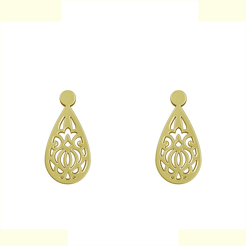 گوشواره طلا 18 عیار زنانه مدوپد مدل اسلیمی کد GA1-15340