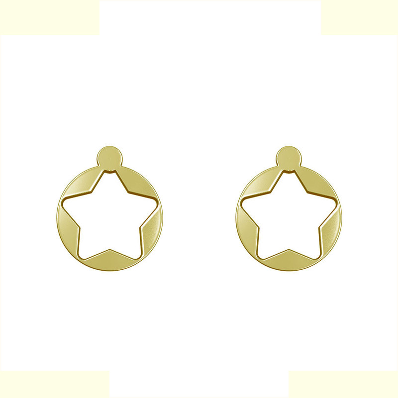 گوشواره طلا 18 عیار زنانه مدوپد مدل ستاره کد GA1-15342