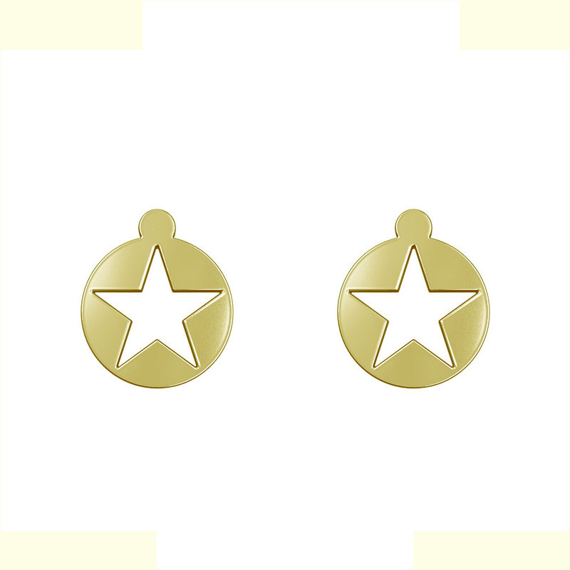 گوشواره طلا 18 عیار زنانه مدوپد مدل ستاره کد GA1-15345