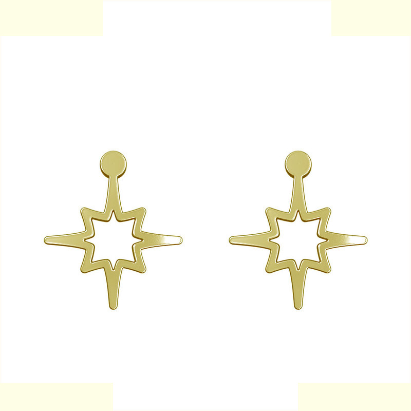 گوشواره طلا 18 عیار زنانه مدوپد مدل ستاره کد GA1-15479