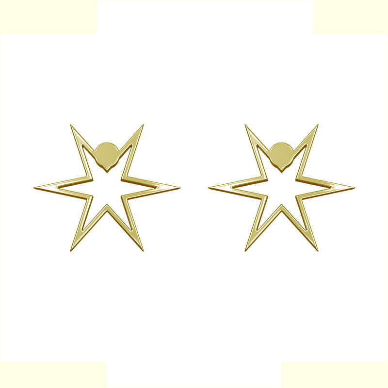 گوشواره طلا 18 عیار زنانه مدوپد مدل ستاره کد GA1-15482