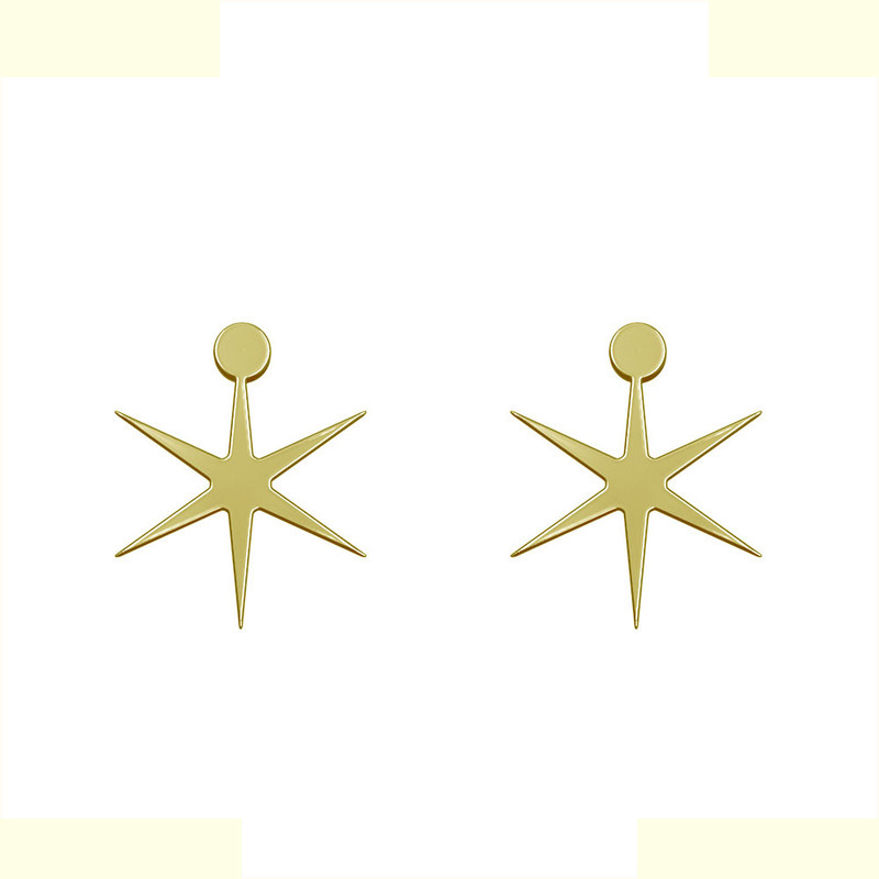 گوشواره طلا 18 عیار زنانه مدوپد مدل ستاره کد GA1-15497