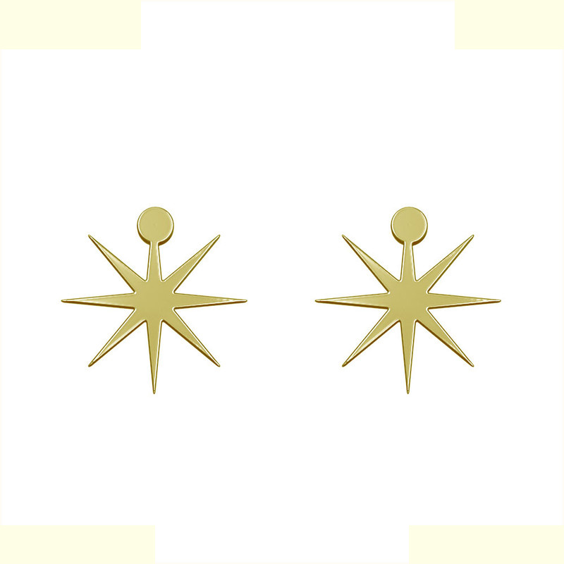 گوشواره طلا 18 عیار زنانه مدوپد مدل ستاره کد GA1-15494