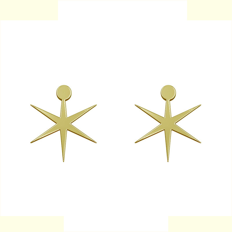 گوشواره طلا 18 عیار زنانه مدوپد مدل ستاره کد GA1-15498