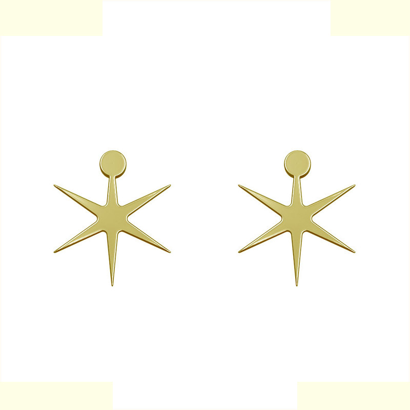 گوشواره طلا 18 عیار زنانه مدوپد مدل ستاره کد GA1-15499