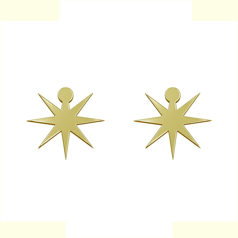 گوشواره طلا 18 عیار زنانه مدوپد مدل ستاره کد GA1-15503