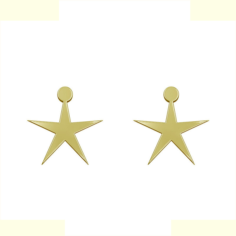 گوشواره طلا 18 عیار زنانه مدوپد مدل ستاره کد GA1-15509