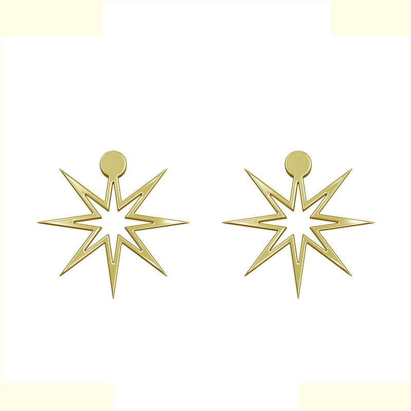 گوشواره طلا 18 عیار زنانه مدوپد مدل ستاره کد GA1-15526