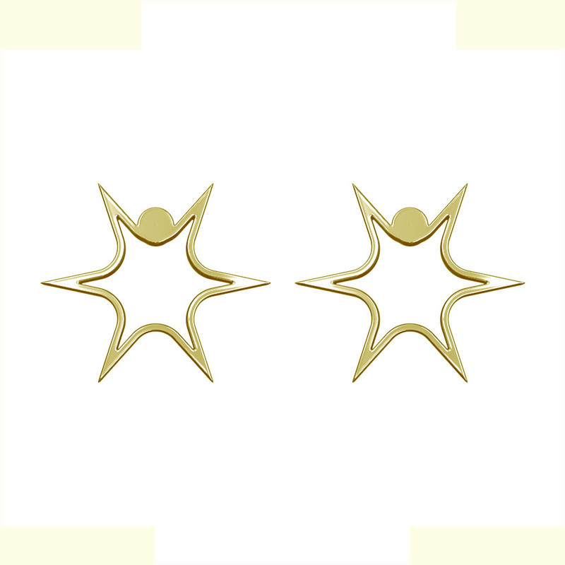 گوشواره طلا 18 عیار زنانه مدوپد مدل ستاره کد GA1-15528