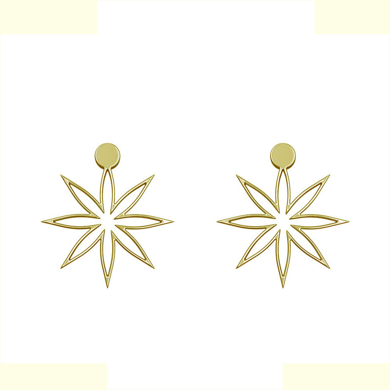 گوشواره طلا 18 عیار زنانه مدوپد مدل ستاره کد GA1-15555