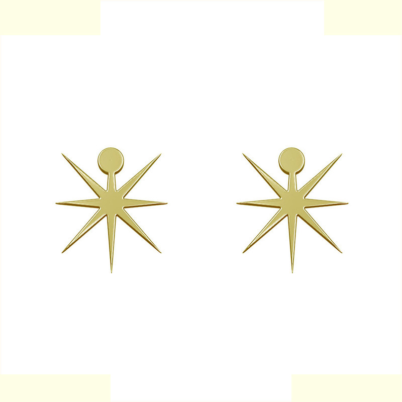 گوشواره طلا 18 عیار زنانه مدوپد مدل ستاره کد GA1-15558