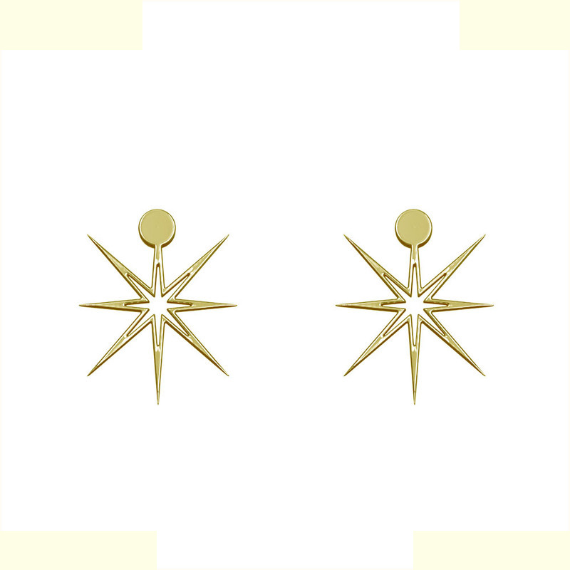 گوشواره طلا 18 عیار زنانه مدوپد مدل ستاره کد GA1-15559