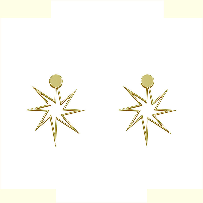 گوشواره طلا 18 عیار زنانه مدوپد مدل ستاره کد GA1-15566