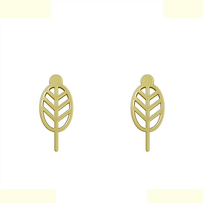 گوشواره طلا 18 عیار زنانه مدوپد مدل برگ کد GA1-15733