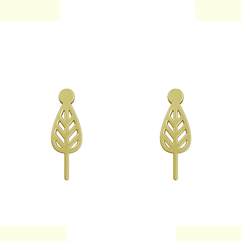 گوشواره طلا 18 عیار زنانه مدوپد مدل برگ کد GA1-15735