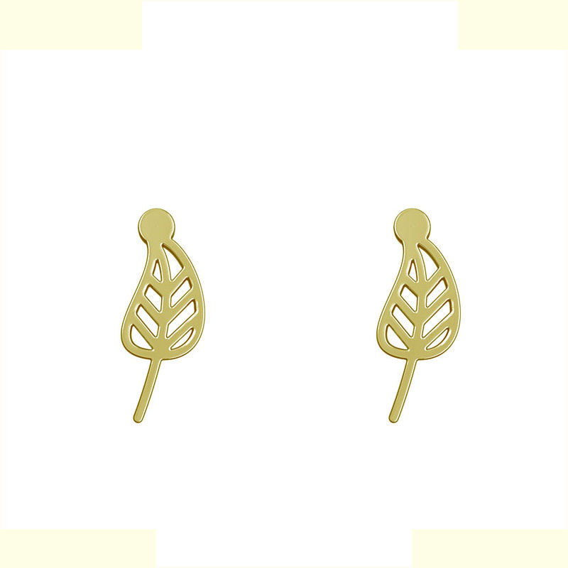 گوشواره طلا 18 عیار زنانه مدوپد مدل برگ کد GA1-15736