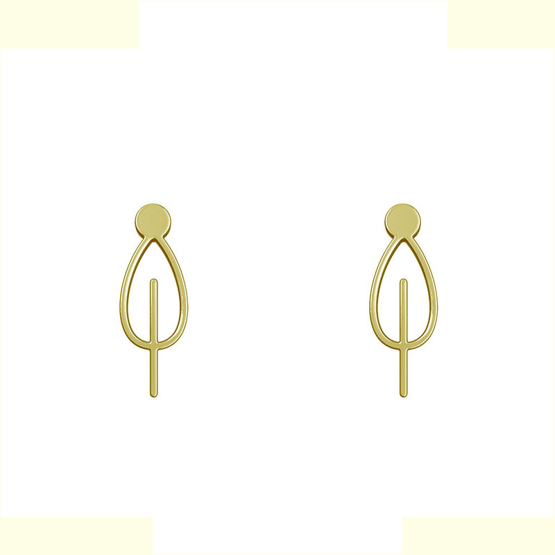 گوشواره طلا 18 عیار زنانه مدوپد مدل برگ کد GA1-15738