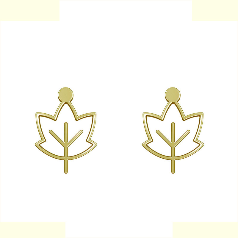 گوشواره طلا 18 عیار زنانه مدوپد مدل برگ کد GA1-15740