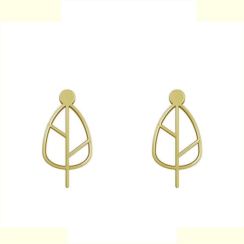 گوشواره طلا 18 عیار زنانه مدوپد مدل برگ کد GA1-15867