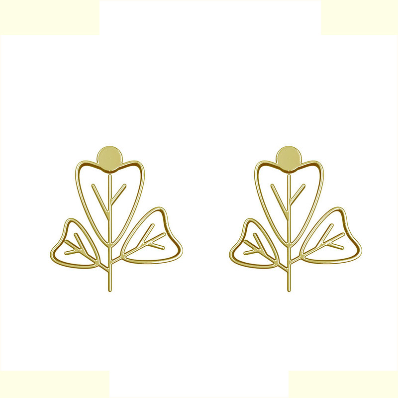 گوشواره طلا 18 عیار زنانه مدوپد مدل برگ کد GA1-15873