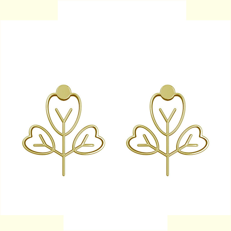 گوشواره طلا 18 عیار زنانه مدوپد مدل برگ کد GA1-15876