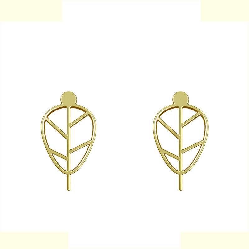 گوشواره طلا 18 عیار زنانه مدوپد مدل برگ کد GA1-15881