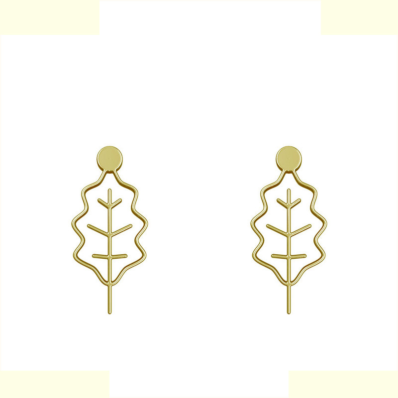 گوشواره طلا 18 عیار زنانه مدوپد مدل برگ کد GA1-15883