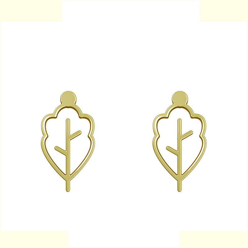 گوشواره طلا 18 عیار زنانه مدوپد مدل برگ کد GA1-15896