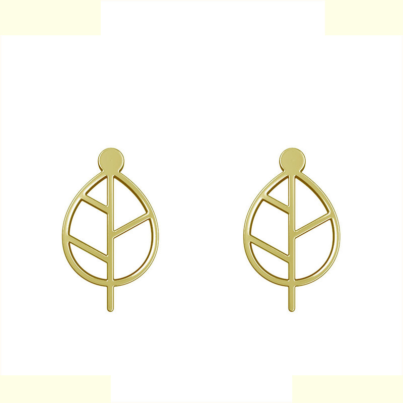 گوشواره طلا 18 عیار زنانه مدوپد مدل برگ کد GA1-15899