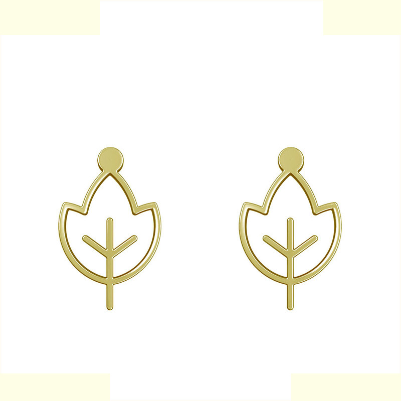 گوشواره طلا 18 عیار زنانه مدوپد مدل برگ کد GA1-15900