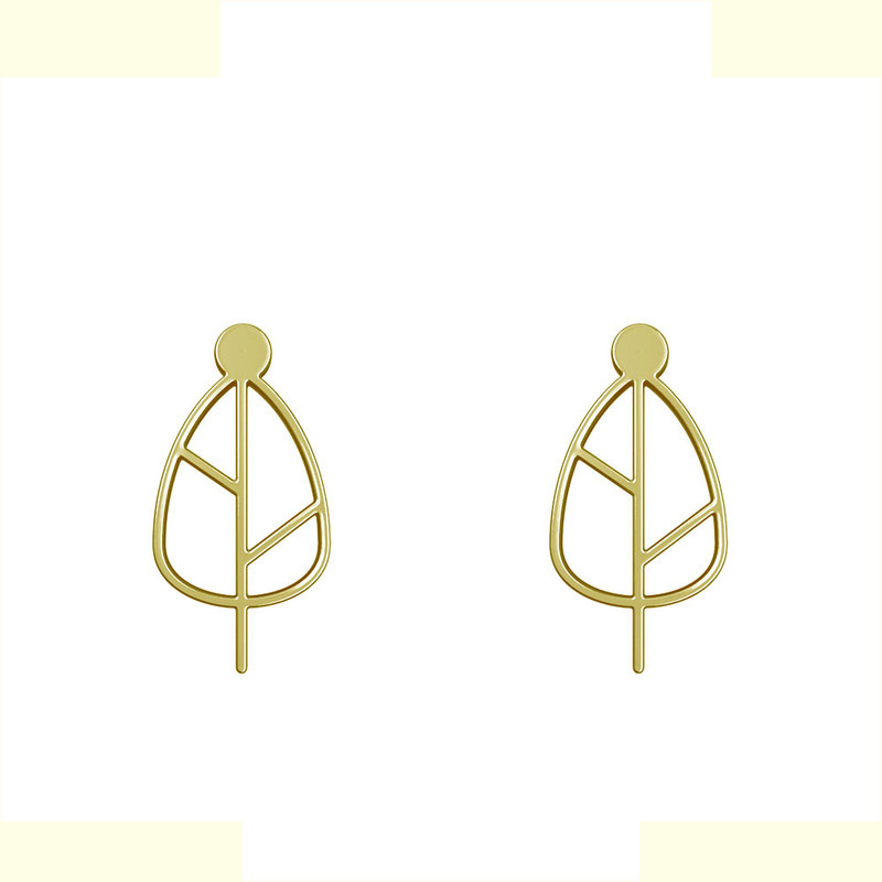 گوشواره طلا 18 عیار زنانه مدوپد مدل برگ کد GA1-15901